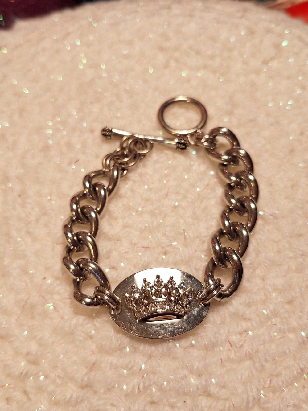Juicy Couture Crown Charm Silver Chain Bracelet